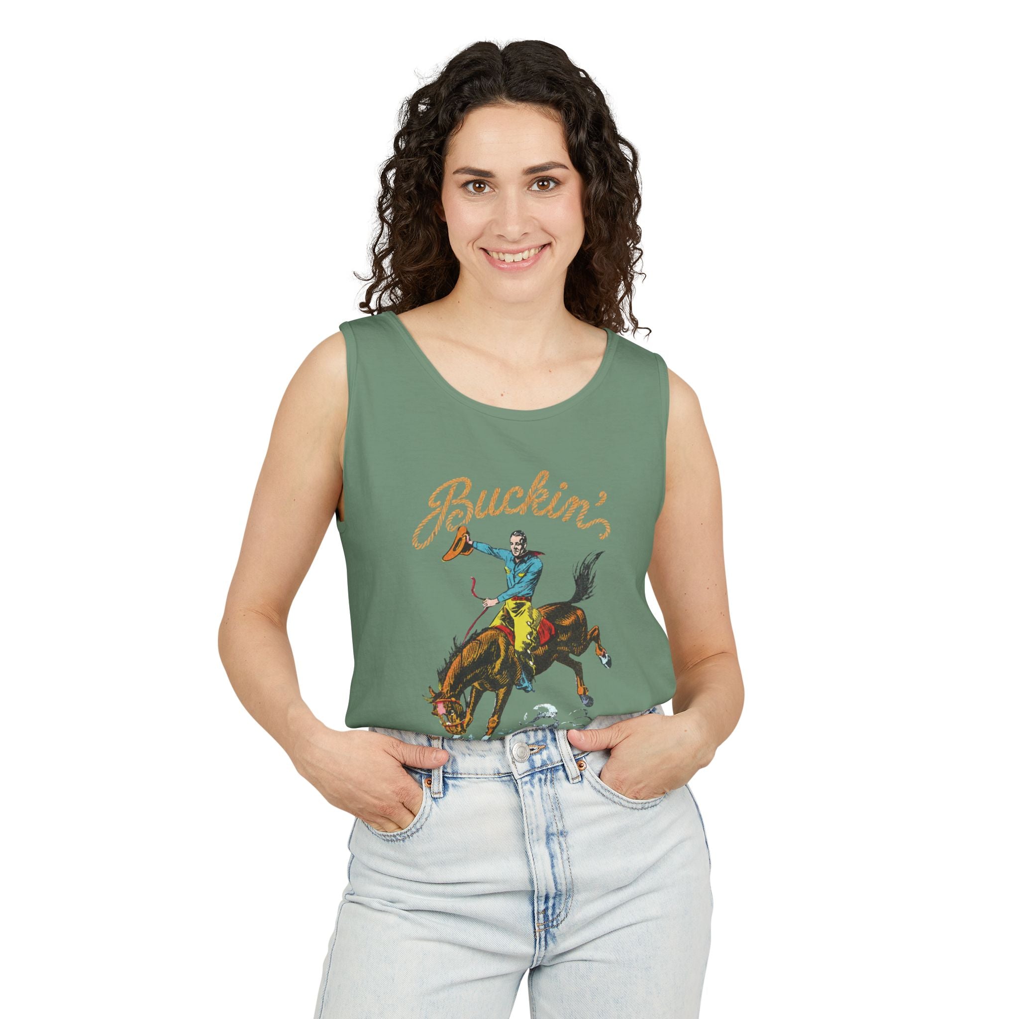 Buckin' For a Suckin' Tank Top | Rodeo Bull Riding Graphic