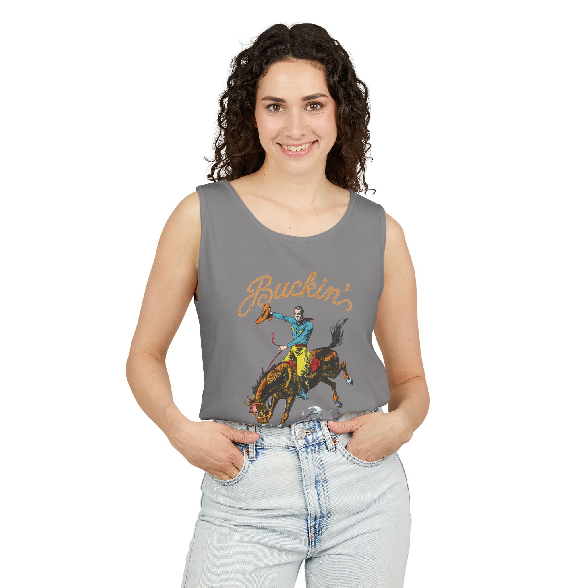 Buckin' For a Suckin' Tank Top | Rodeo Bull Riding Graphic