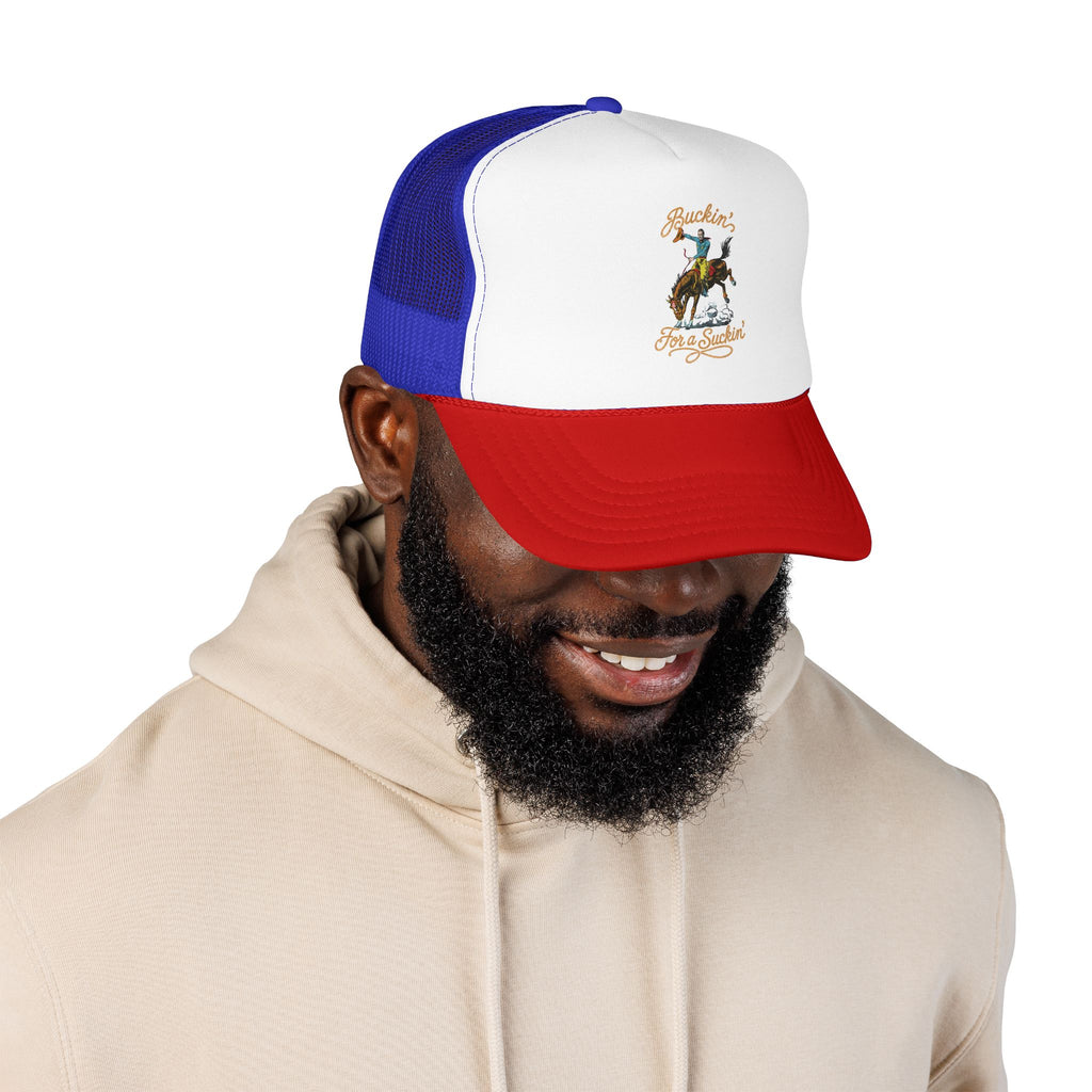 Buckin' For a Suckin' Trucker Hat | Rodeo Cowboy Foam Mesh Cap