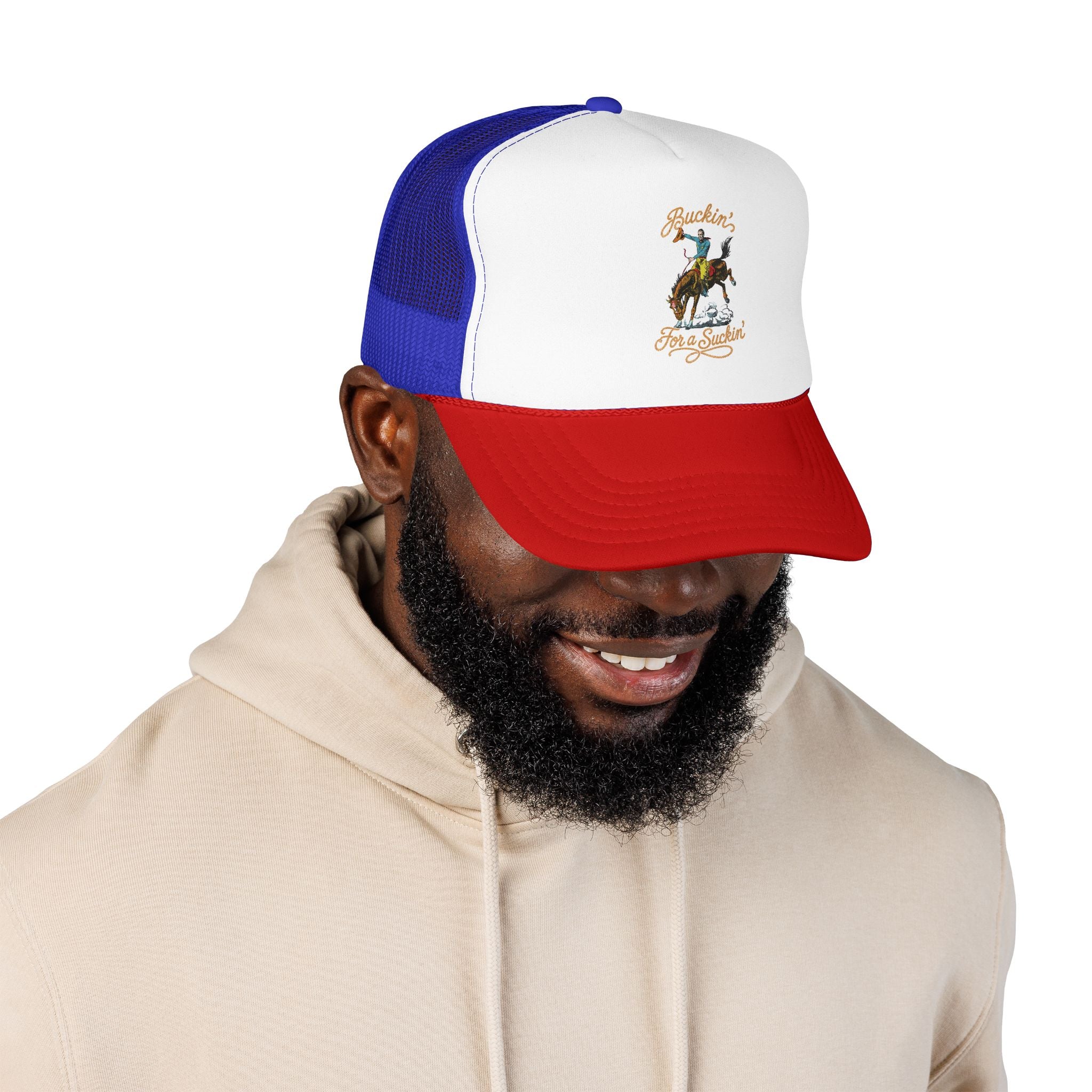 Buckin' For a Suckin' Trucker Hat | Rodeo Cowboy Foam Mesh Cap