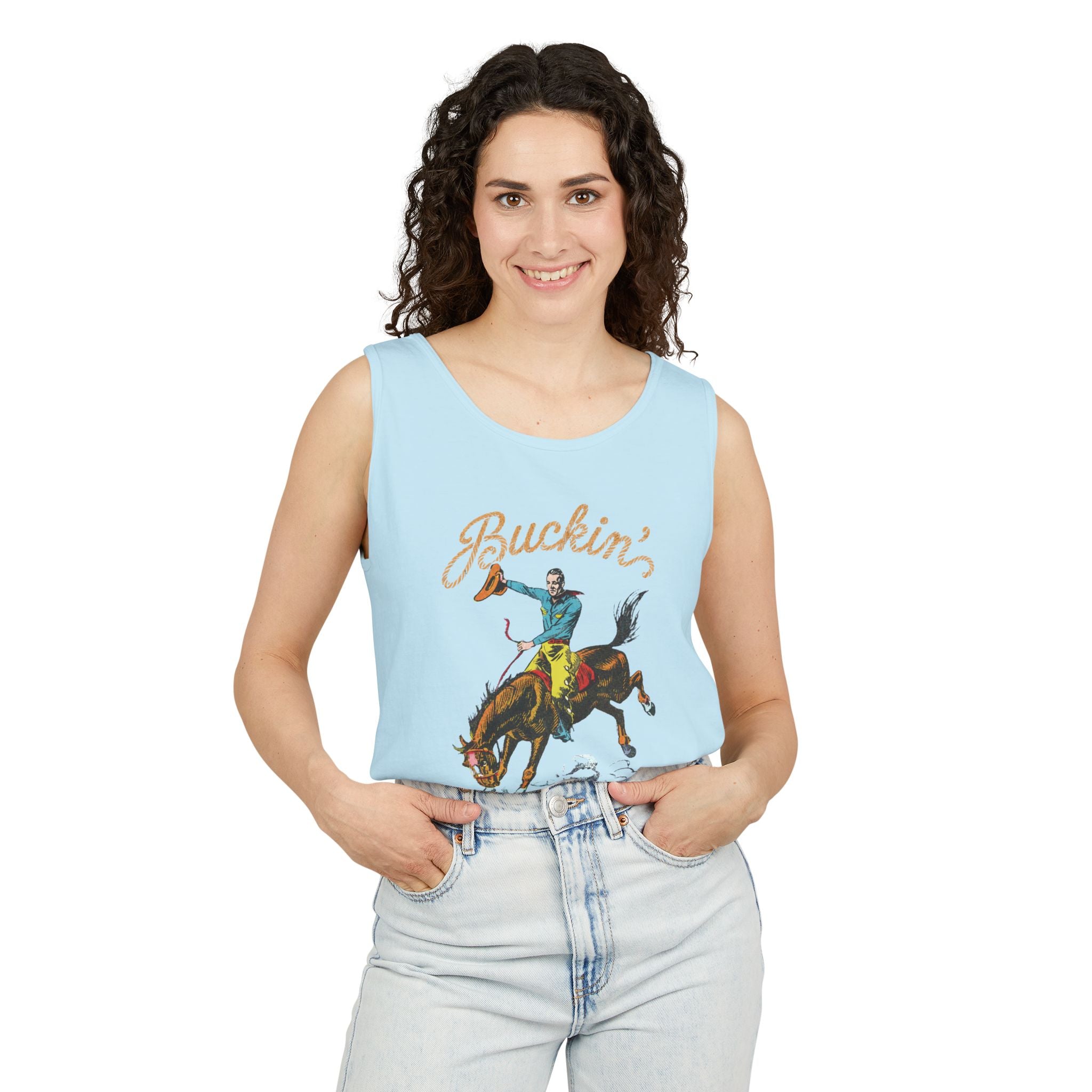 Buckin' For a Suckin' Tank Top | Rodeo Bull Riding Graphic
