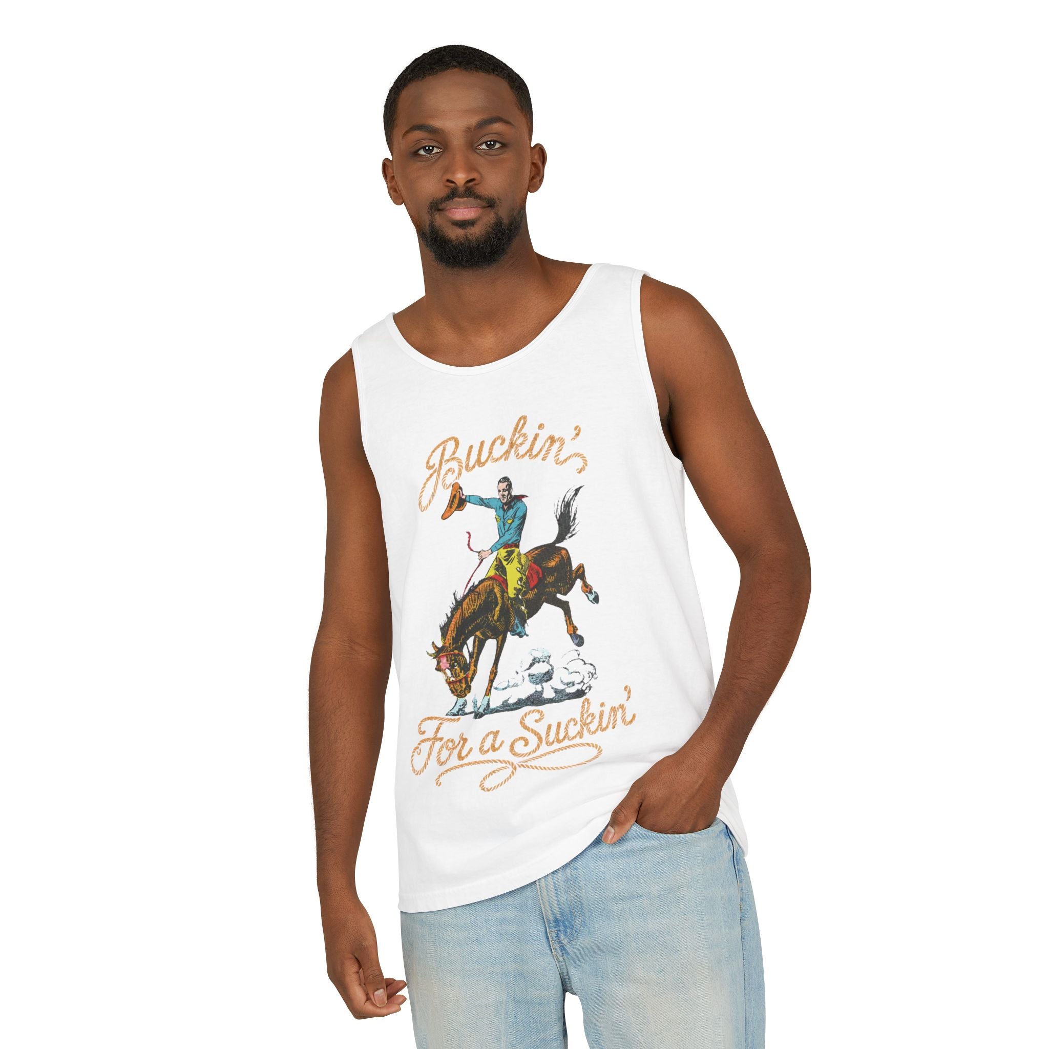 Buckin' For a Suckin' Tank Top | Rodeo Bull Riding Graphic